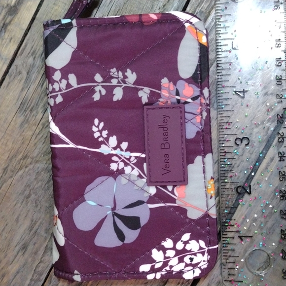 Rare Vera Bradley Pressed Flowers Ultra Light RFID Small Bilfold Wallet RARE EUC - Picture 2 of 11